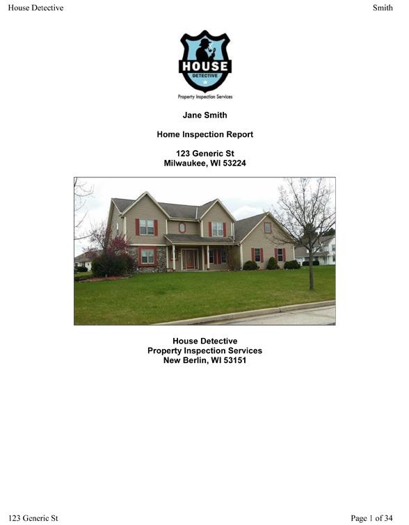 Property Inspection Report Sample | House Detective Certified Master Inspector